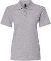 Am image of a Custom Gildan Ladies' Softstyle Double Pique Polo in RS SPORT GREY!
