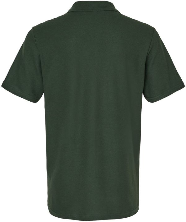 Am image of a Custom Gildan Men's Softstyle Double Pique Polo in FOREST GREEN!