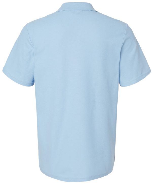 An image of a Custom Gildan Men's Softstyle Double Pique Polo in LIGHT BLUE!