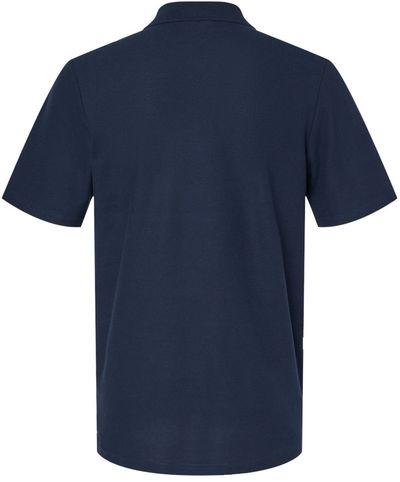 Am image of a Custom Gildan Men's Softstyle Double Pique Polo in NAVY!