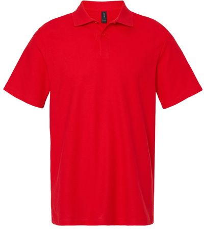Am image of a Custom Gildan Men's Softstyle Double Pique Polo in RED!