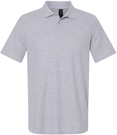 Am image of a Custom Gildan Men's Softstyle Double Pique Polo in SPORT GREY!