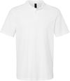 Am image of a Custom Gildan Men's Softstyle Double Pique Polo in WHITE!