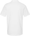 Am image of a Custom Gildan Men's Softstyle Double Pique Polo in WHITE!