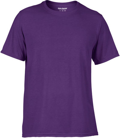Am image of a Custom Gildan Performance T shirt in Purple!