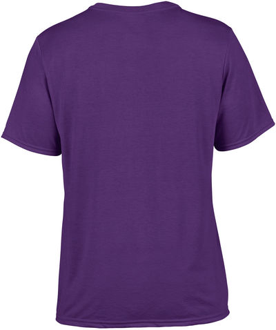 Am image of a Custom Gildan Performance T shirt in Purple!