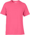 Am image of a Custom Gildan Performance T shirt in Safety Pink!