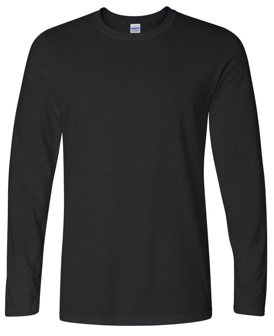 Gildan Softstyle Long Sleeve T Shirt in Black