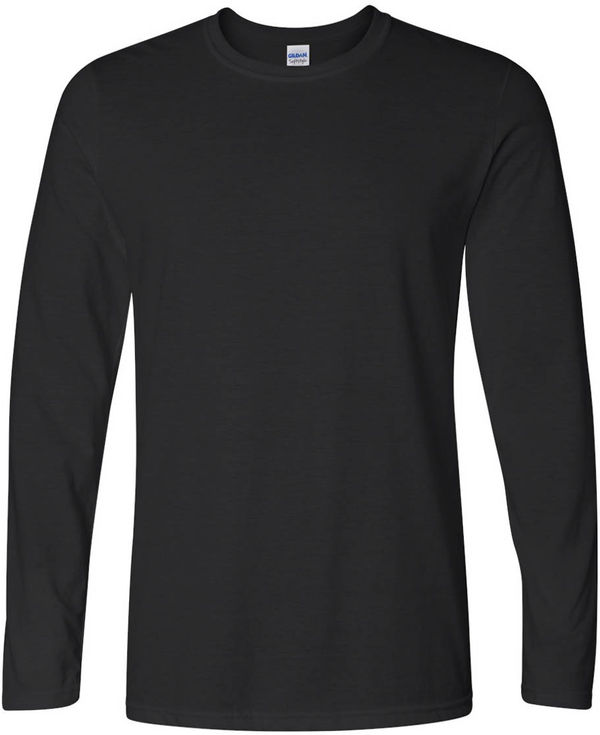 An image of a Custom Gildan Softstyle Long Sleeve T Shirt in Black!