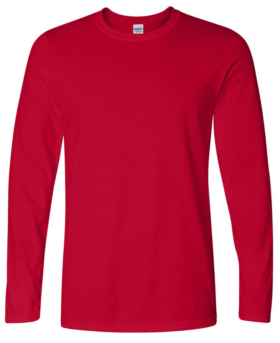 Gildan Softstyle Long Sleeve T Shirt in Cherry Red