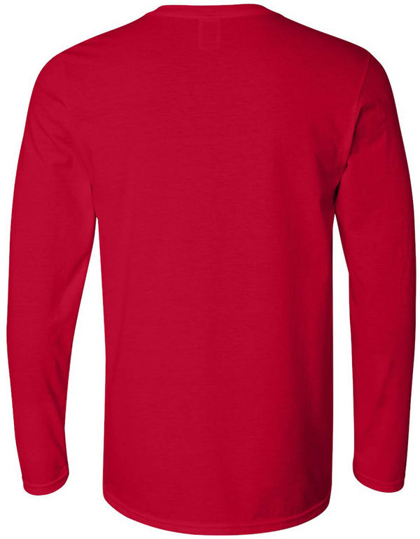 An image of a Custom Gildan Softstyle Long Sleeve T Shirt in Cherry Red!