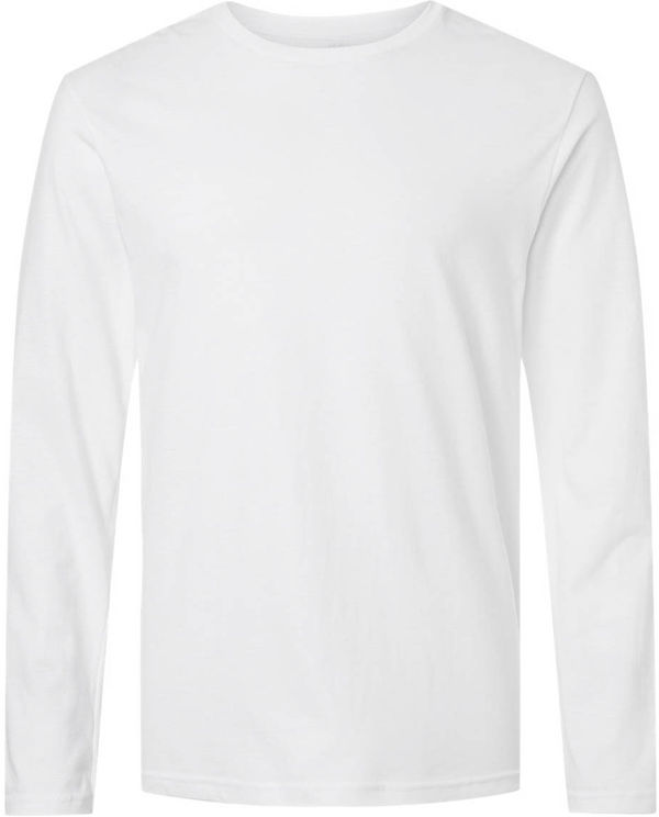 An image of a Custom Gildan Softstyle Long Sleeve T Shirt in White!