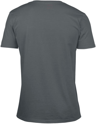 Am image of a Custom Gildan SoftStyle V Neck T Shirt in Charcoal!