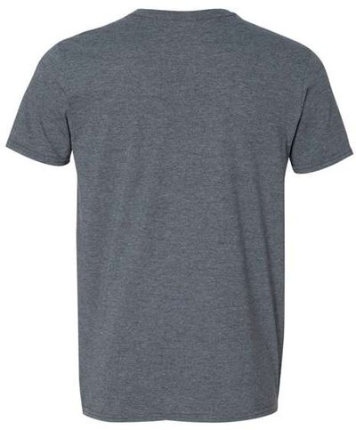 Am image of a Custom Gildan SoftStyle V Neck T Shirt in Dark Heather!