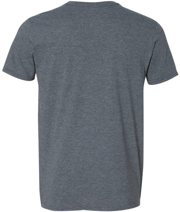An image of a Custom Gildan SoftStyle V Neck T Shirt in Dark Heather!