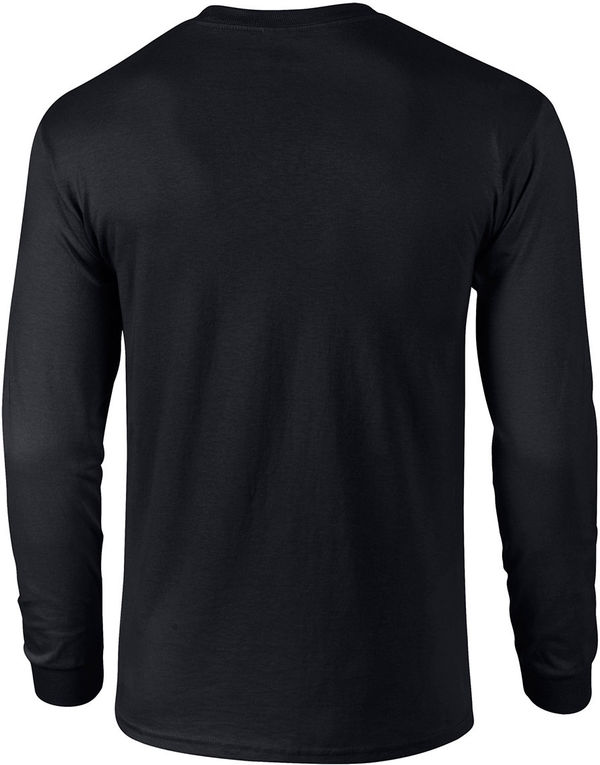 Am image of a Custom Gildan Ultra Cotton Long Sleeve in Black!