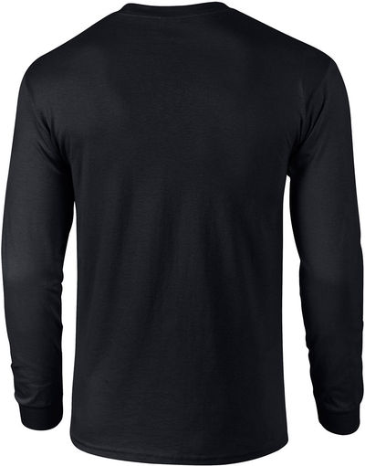 Am image of a Custom Gildan Ultra Cotton Long Sleeve in Black!