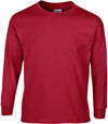 Am image of a Custom Gildan Ultra Cotton Long Sleeve in Cardinal Red!