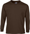Am image of a Custom Gildan Ultra Cotton Long Sleeve in Dark Chocolate!