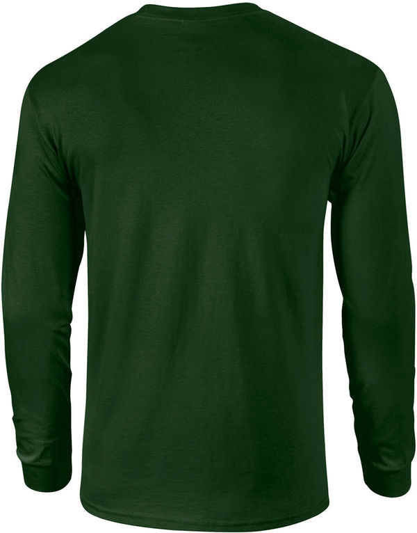 Am image of a Custom Gildan Ultra Cotton Long Sleeve in Forest Green!