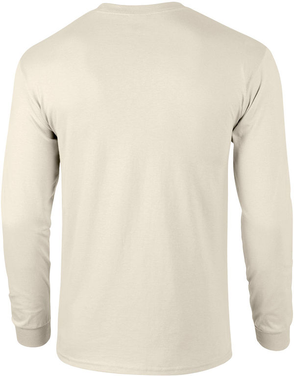 Am image of a Custom Gildan Ultra Cotton Long Sleeve in Natural!