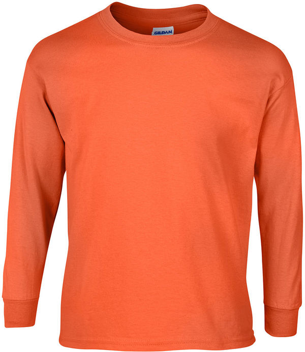 Am image of a Custom Gildan Ultra Cotton Long Sleeve in Orange!