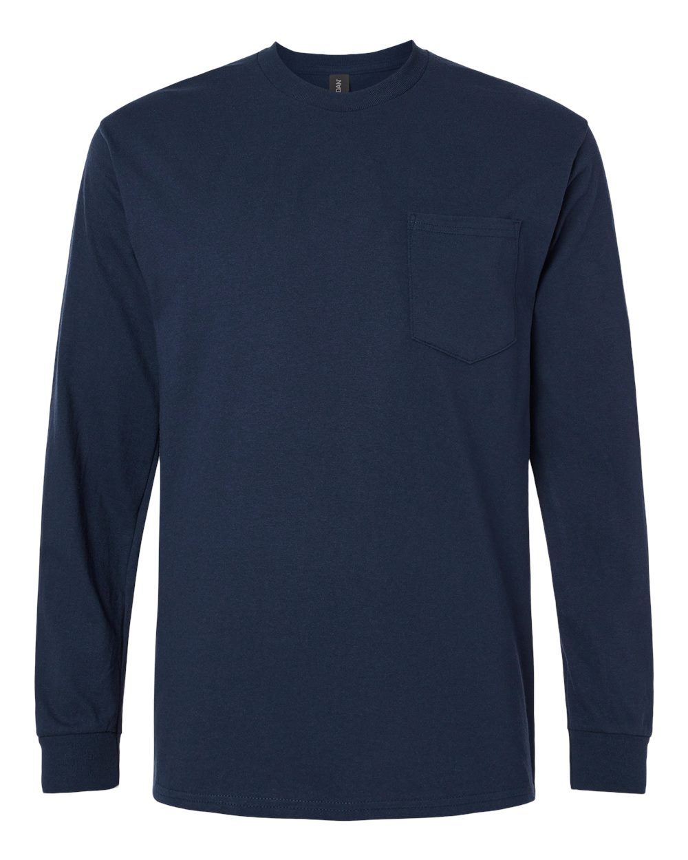 Gildan Ultra Cotton Long Sleeve Pocket T Shirt in Navy