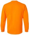 An image of a Custom Gildan Ultra Cotton Long Sleeve Pocket T Shirt in Safety Orange!