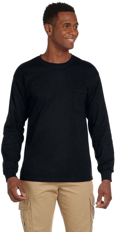 An image of a Custom Gildan Ultra Cotton Long Sleeve Pocket T Shirt!