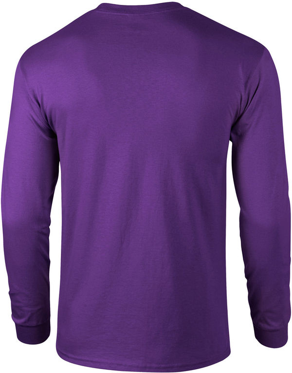 Am image of a Custom Gildan Ultra Cotton Long Sleeve in Purple!