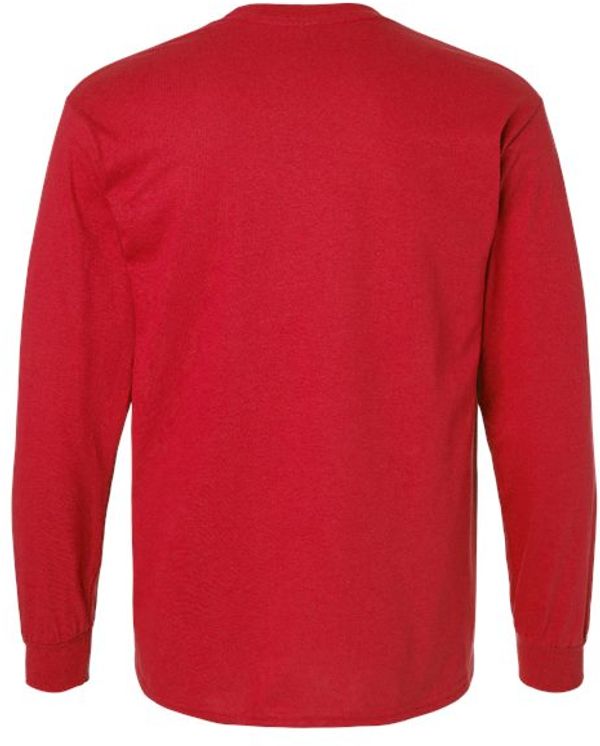 An image of a Custom Gildan Ultra Cotton Long Sleeve in Red!