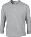 Am image of a Custom Gildan Ultra Cotton Long Sleeve in Sport Grey!