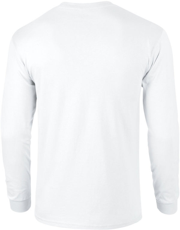 Am image of a Custom Gildan Ultra Cotton Long Sleeve in White!