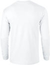 Am image of a Custom Gildan Ultra Cotton Long Sleeve in White!