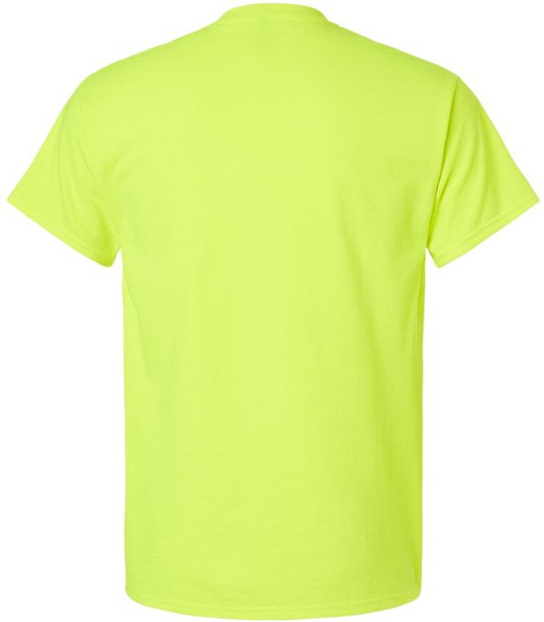 An image of a Custom Gildan Ultra Cotton Pocket T Shirt in Safety Green!