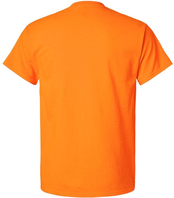 An image of a Custom Gildan Ultra Cotton Pocket T Shirt in Safety Orange!