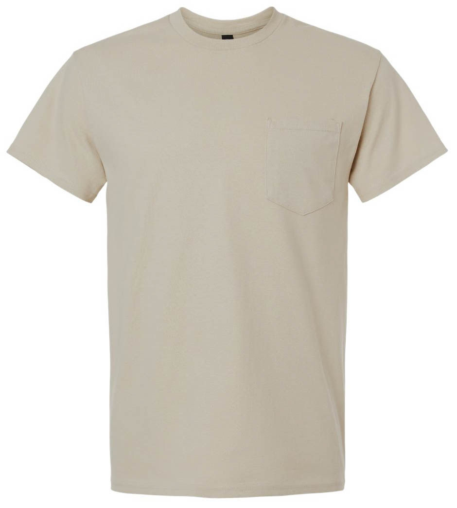 Gildan Ultra Cotton Pocket T Shirt in Sand