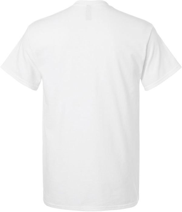 An image of a Custom Gildan Ultra Cotton Pocket T Shirt in White!