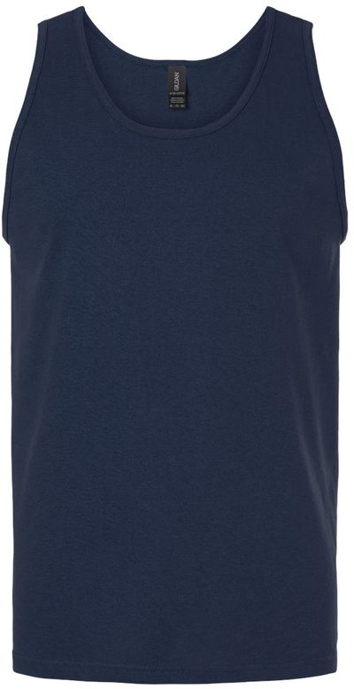 Am image of a Custom Gildan Ultra Cotton Tank Top in Navy!