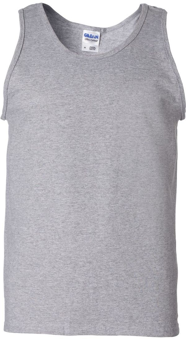 Am image of a Custom Gildan Ultra Cotton Tank Top in Sport Grey!