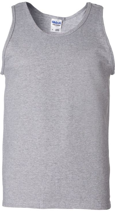 Am image of a Custom Gildan Ultra Cotton Tank Top in Sport Grey!