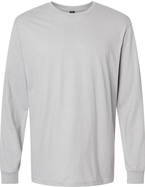 An image of a Custom Gildan Unisex Softstyle CVC Long Sleeve T Shirt in Cement!