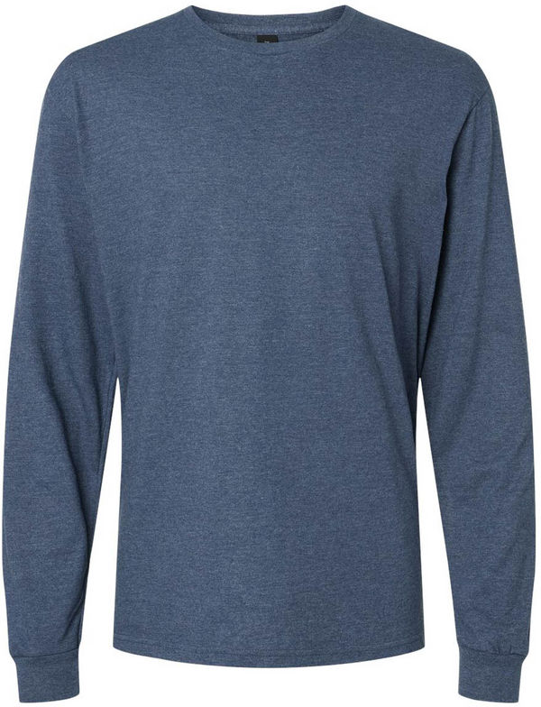 An image of a Custom Gildan Unisex Softstyle CVC Long Sleeve T Shirt in Navy Mist!