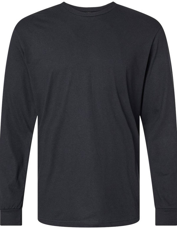 An image of a Custom Gildan Unisex Softstyle CVC Long Sleeve T Shirt in Pitch Black!