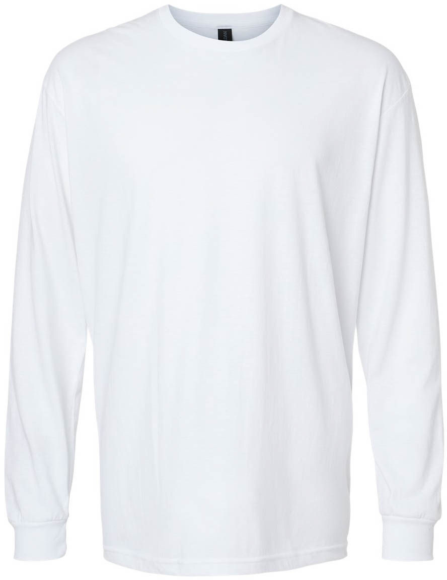 Gildan Unisex Softstyle CVC Long Sleeve T Shirt in White