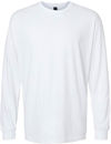 An image of a Custom Gildan Unisex Softstyle CVC Long Sleeve T Shirt in White!