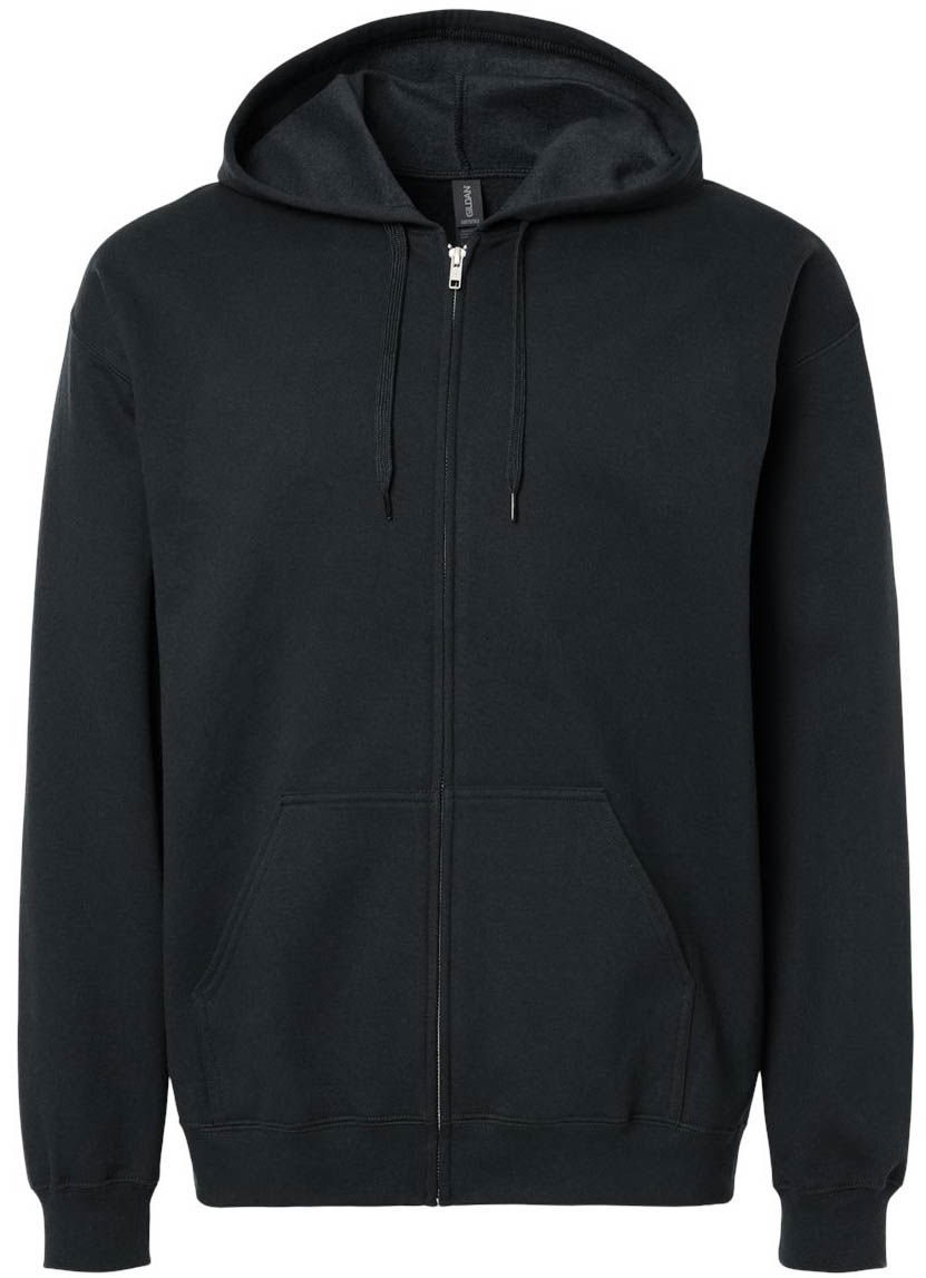 Gildan Unisex Soft Style Full Zip Hooded Sweatshirt in Black