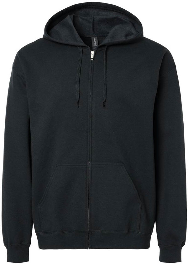 An image of a Custom Gildan Unisex Soft Style Full Zip Hooded Sweatshirt in Black!