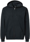 An image of a Custom Gildan Unisex Soft Style Full Zip Hooded Sweatshirt in Black!
