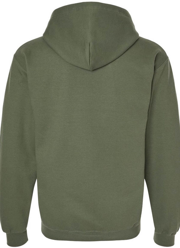 An image of a Custom Gildan Unisex Soft Style Full Zip Hooded Sweatshirt in Military Green!